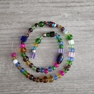 007 Multi- color, multi-size glass beads for jewelry making - 15 inch strand